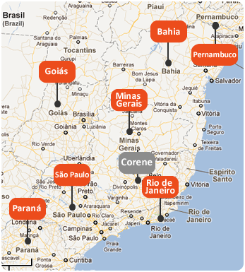 Mapa da localização da Corene Brasil